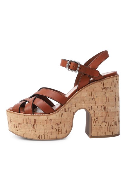 Женские кожаные босоножки MIU MIU, арт. 5XZ418-3AQP-F0046-B125