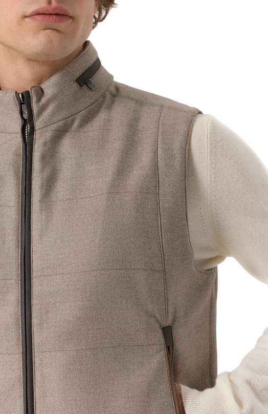 Жилет из шерсти и кашемира Corneliani 26C571-2618267 Бежевый  26C571-2618267 Фото 5