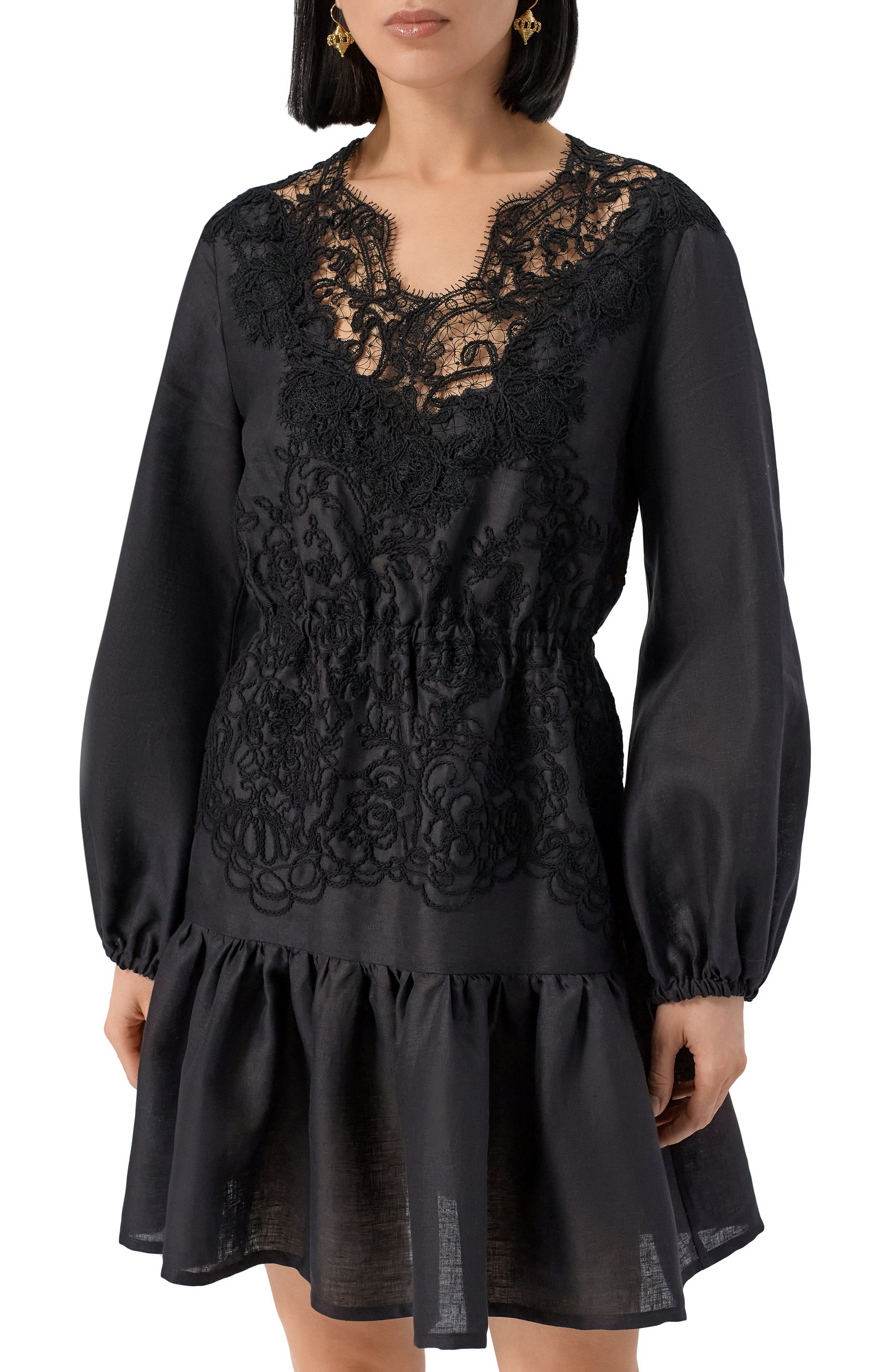 Платье из хлопка и льна ERMANNO SCERVINO, арт. D464Q627NZB, фото 3