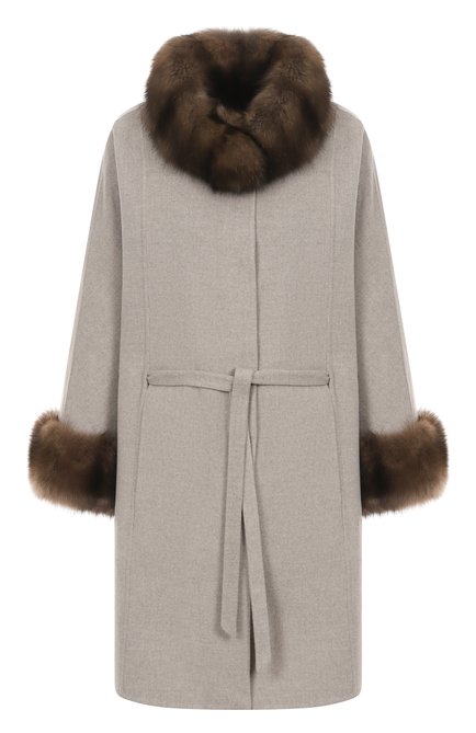 Женская шерстяной кейп с отделкой из меха соболя MVST, арт. FTBKB-Y681-1SB/LP1368