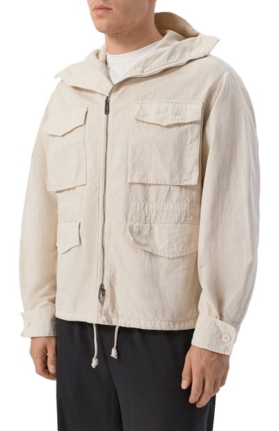 Куртка из хлопка и льна TRANSIT кремового цвета по цене 79950 руб., арт. CFUTRCE142, фото 3 Куртка из хлопка и льна TRANSIT, арт. CFUTRCE142, фото 3