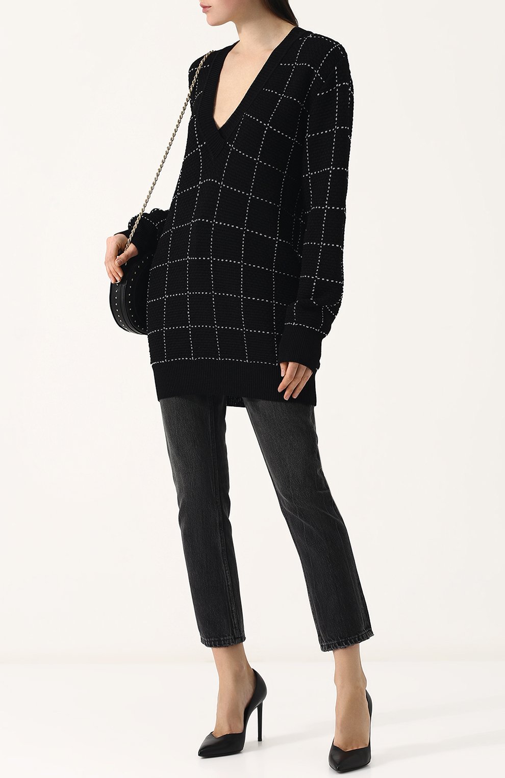 Укороченные джинсы прямого кроя с потертостями ALEXANDER WANG, арт. 4D994191BX, фото 2