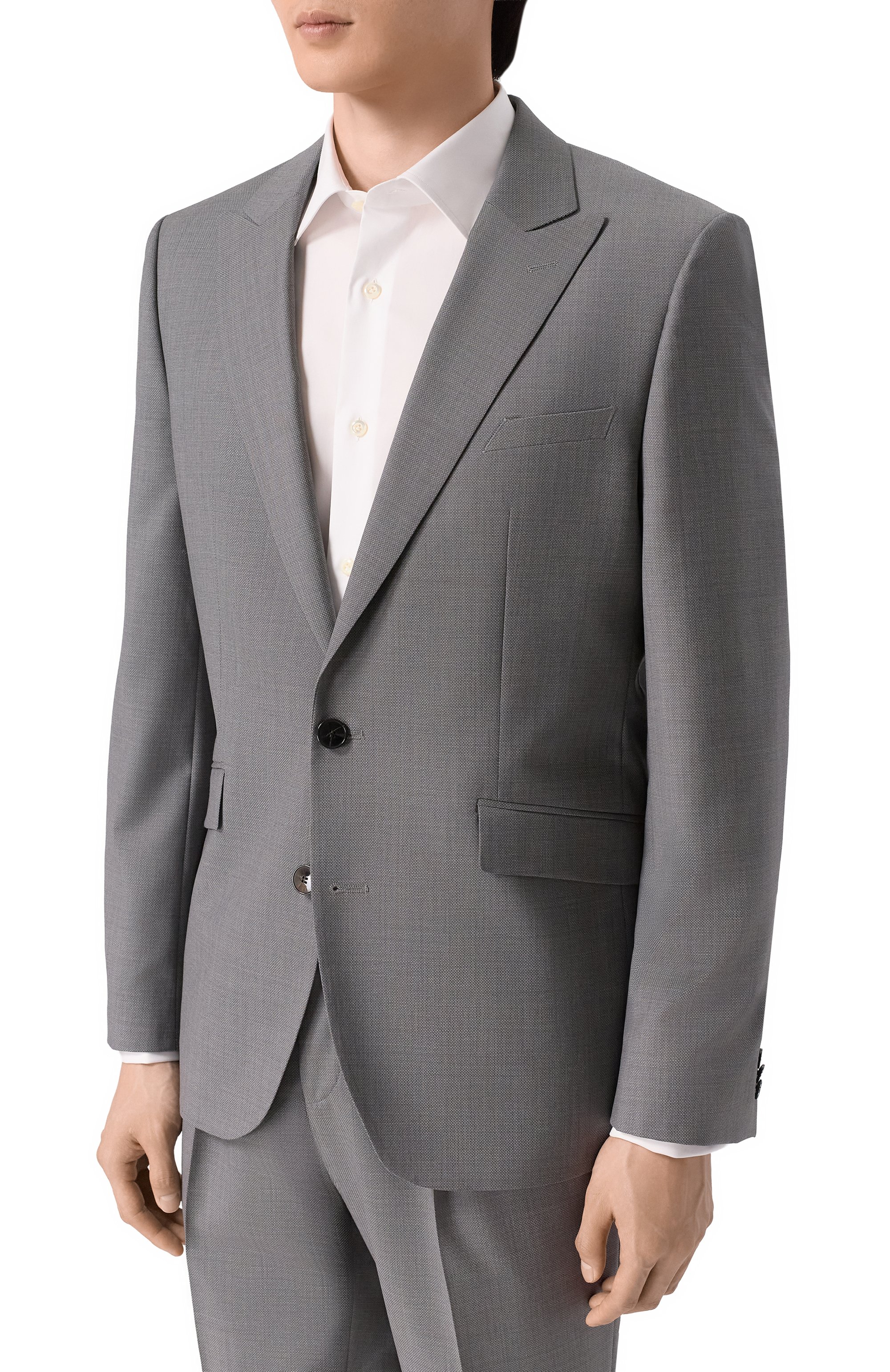 Шерстяной пиджак HUGO серого цвета по цене 59950 руб., арт. 50555240, фото 3 Шерстяной пиджак HUGO, арт. 50555240, фото 3