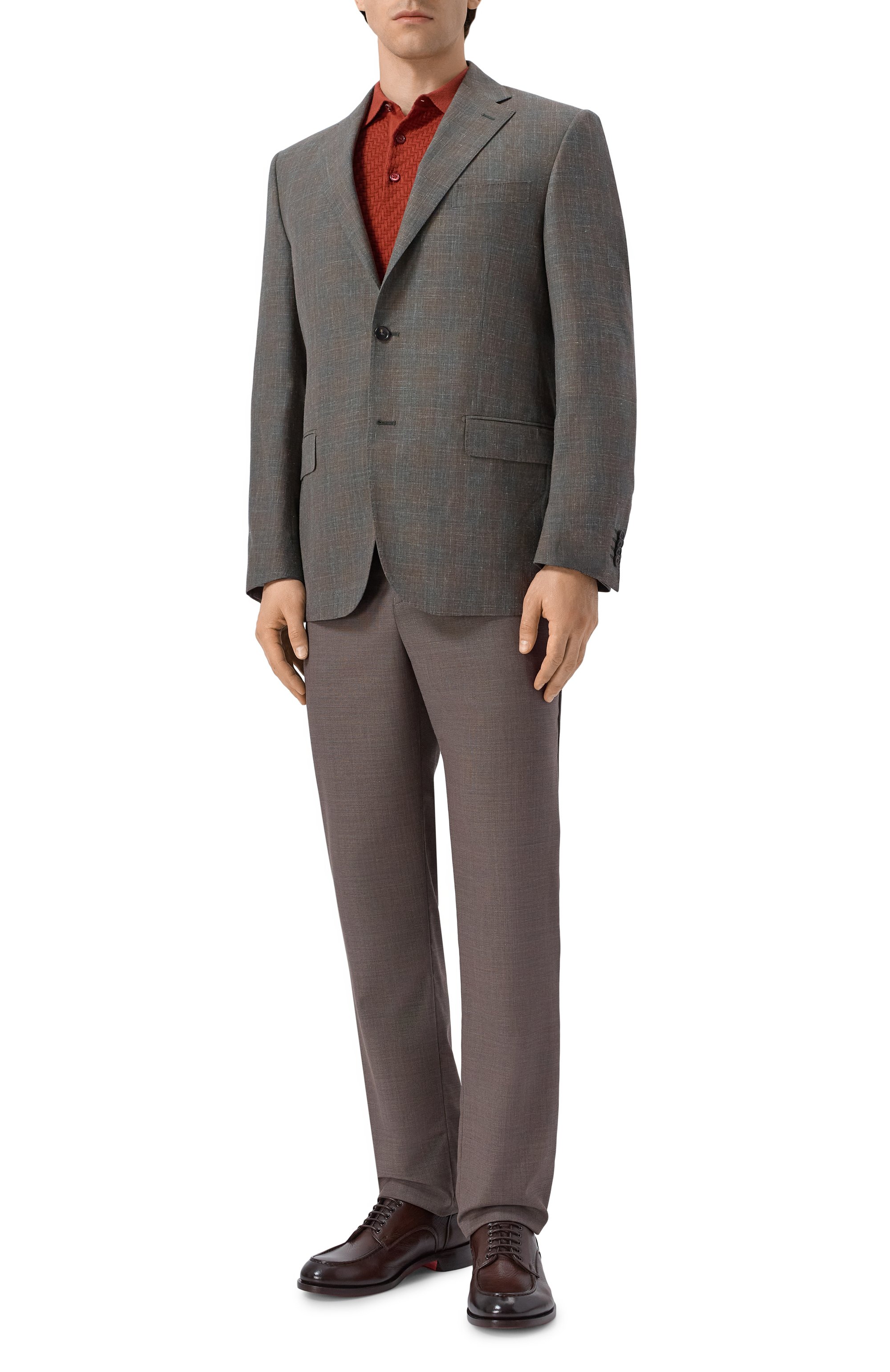 Шерстяные брюки KITON коричневого цвета по цене 228000 руб., арт. UFPPERK0632H, фото 2 Шерстяные брюки KITON, арт. UFPPERK0632H, фото 2