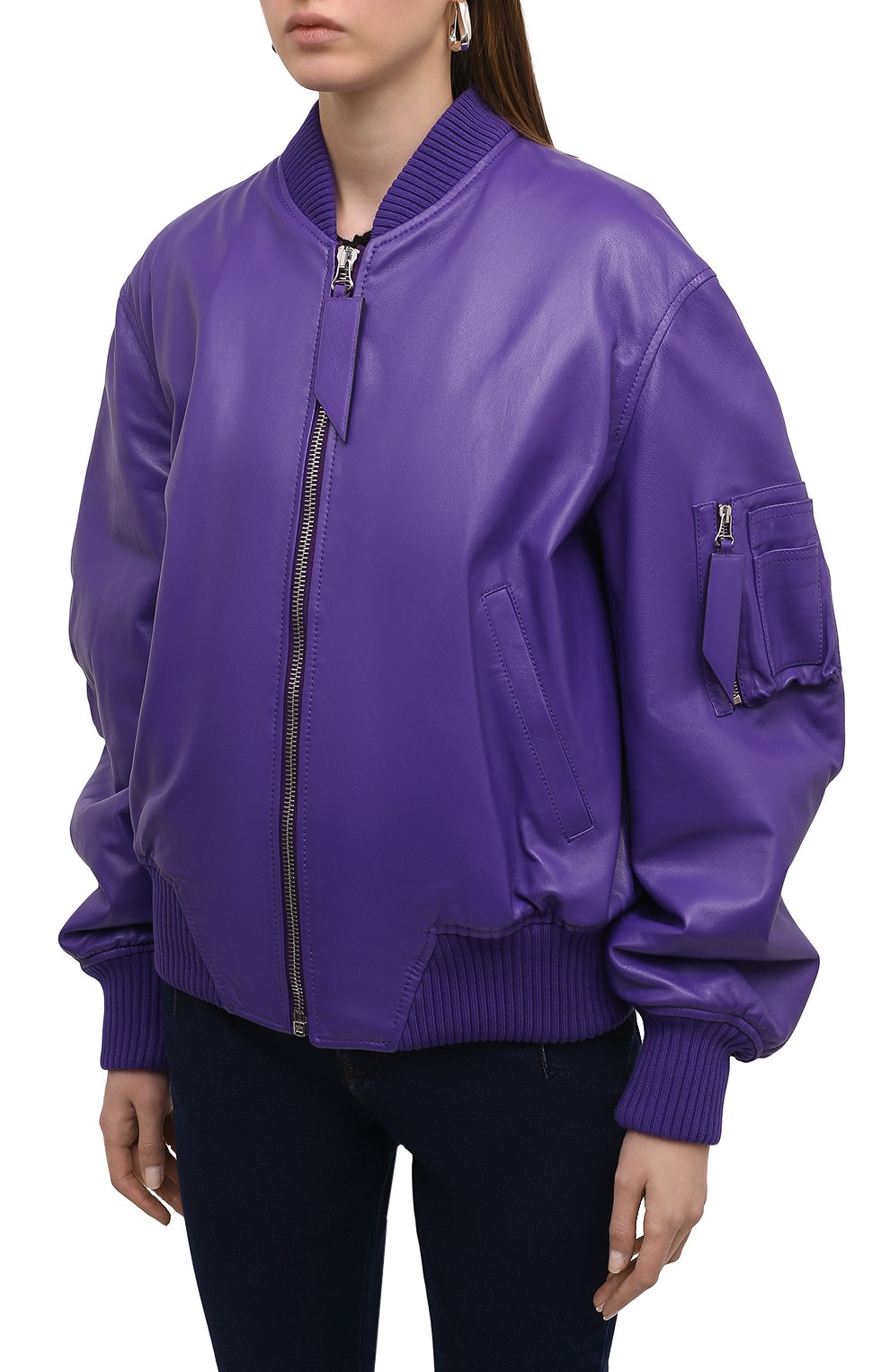 Кожаный бомбер THE ATTICO, арт. 221WCB04/L042, фото 3