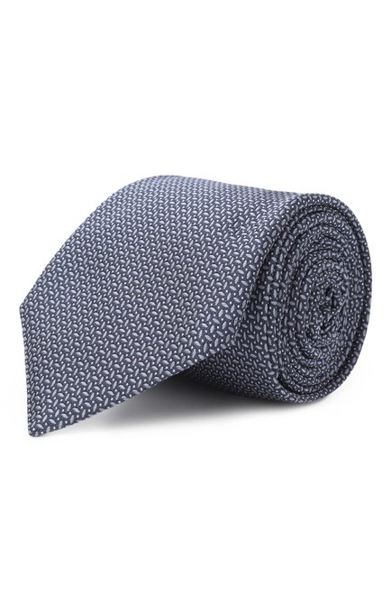Мужской шелковый галстук CORNELIANI синего цвета, арт. 25U302-2520327 | Фото 1 (Нос: Не проставлено; Материал сплава: Проставлено; Материал: Текстиль, Шелк)