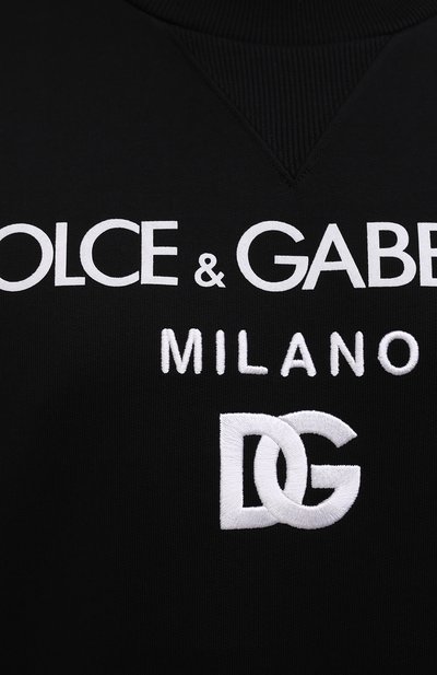 Хлопковый свитшот DOLCE & GABBANA черного цвета по цене 72950 руб., арт. G9WI3Z/FU7DU, фото 5 Хлопковый свитшот DOLCE & GABBANA, арт. G9WI3Z/FU7DU, фото 5