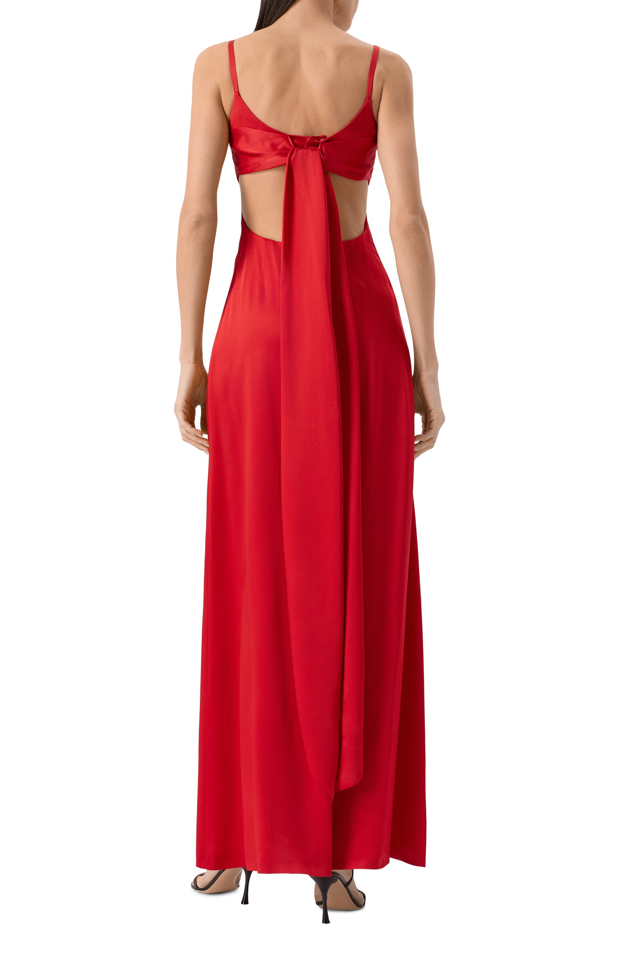 Атласное платье MAX MARA STUDIO красного цвета по цене 87550 руб., арт. DEDE, фото 4 Атласное платье MAX MARA STUDIO, арт. DEDE, фото 4