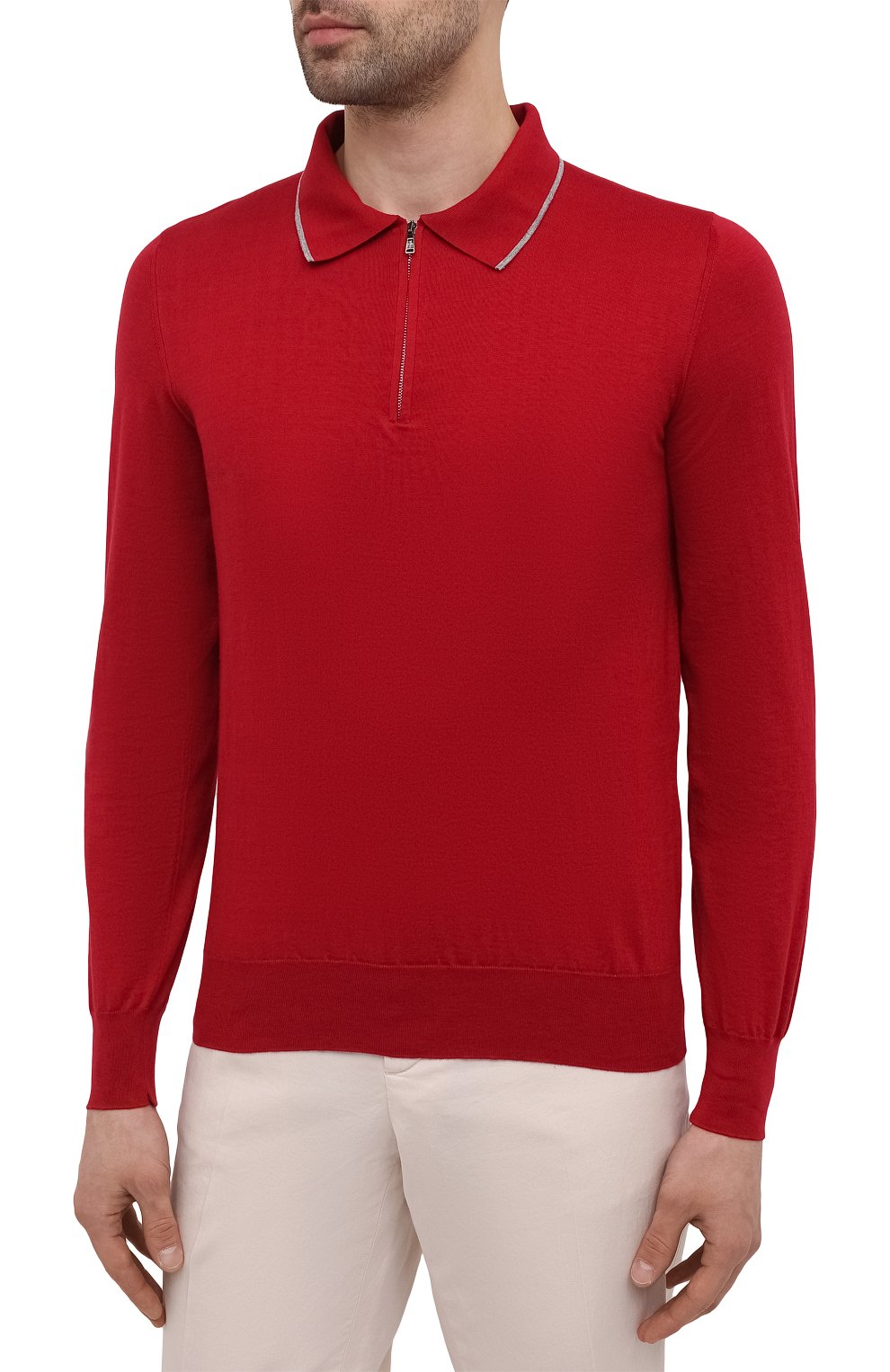 Поло из хлопка и кашемира FIORONI бордового цвета по цене 79200 руб., арт. MK22609C2, фото 3 Поло из хлопка и кашемира FIORONI, арт. MK22609C2, фото 3