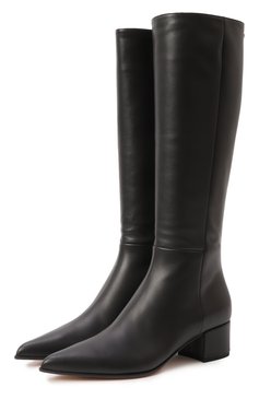 Женские кожаные сапоги lyell 45 GIANVITO ROSSI черного цвета, арт. G80231.45RIC.VGINER0 | Фото 1 (Высота голенища: Средние; Материал внешний: Натуральная кожа; Материал внутренний: Натуральная кожа; Драгоценные камни: Проставлено; Каблук высота: Низкий; Подошва: Плоская; Материал сплава: Проставлено; Материал утеплителя: Без утеплителя; Каблук тип: Устойчивый)
