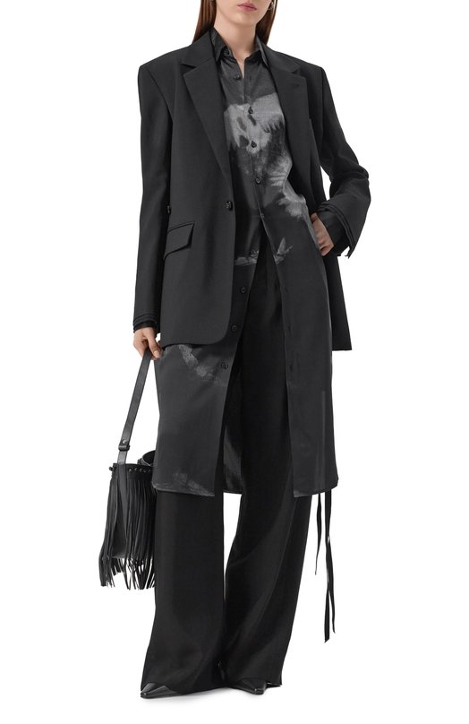 Шелковая блузка Ann Demeulemeester B0013140/FA658 Чёрный  B0013140/FA658 Фото 2