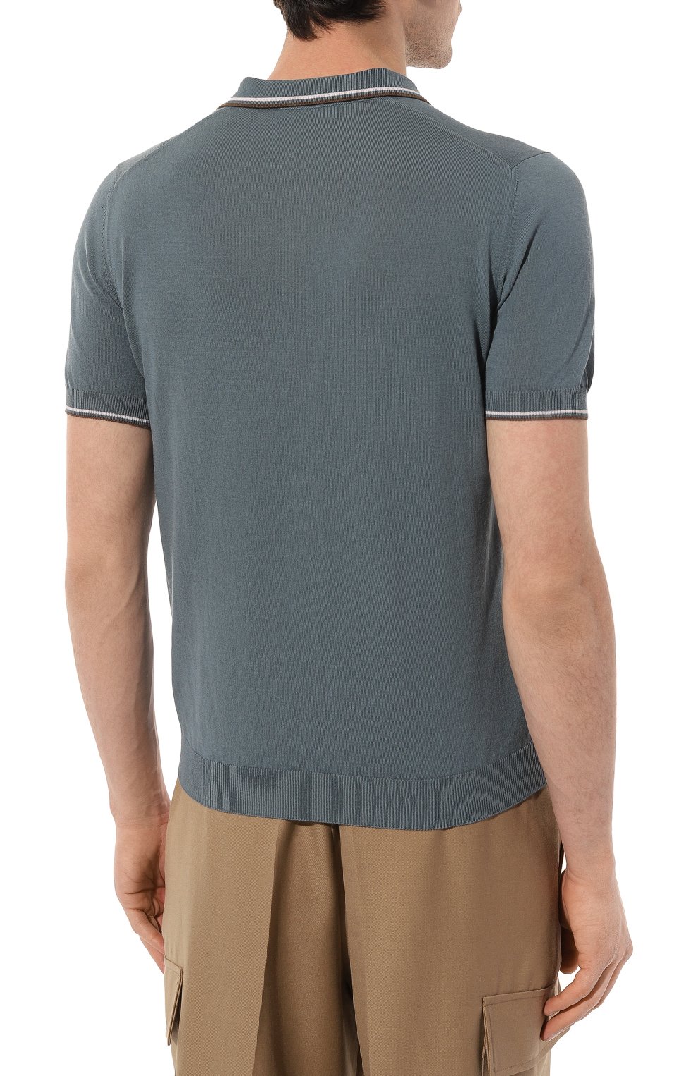 Хлопковое поло GRAN SASSO бирюзового цвета по цене 24950 руб., арт. 57132/20688, фото 4 Хлопковое поло GRAN SASSO, арт. 57132/20688, фото 4