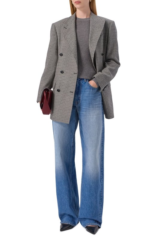 Пуловер из шелка и шерсти Max Mara Studio MARABU Серый  MARABU Фото 2
