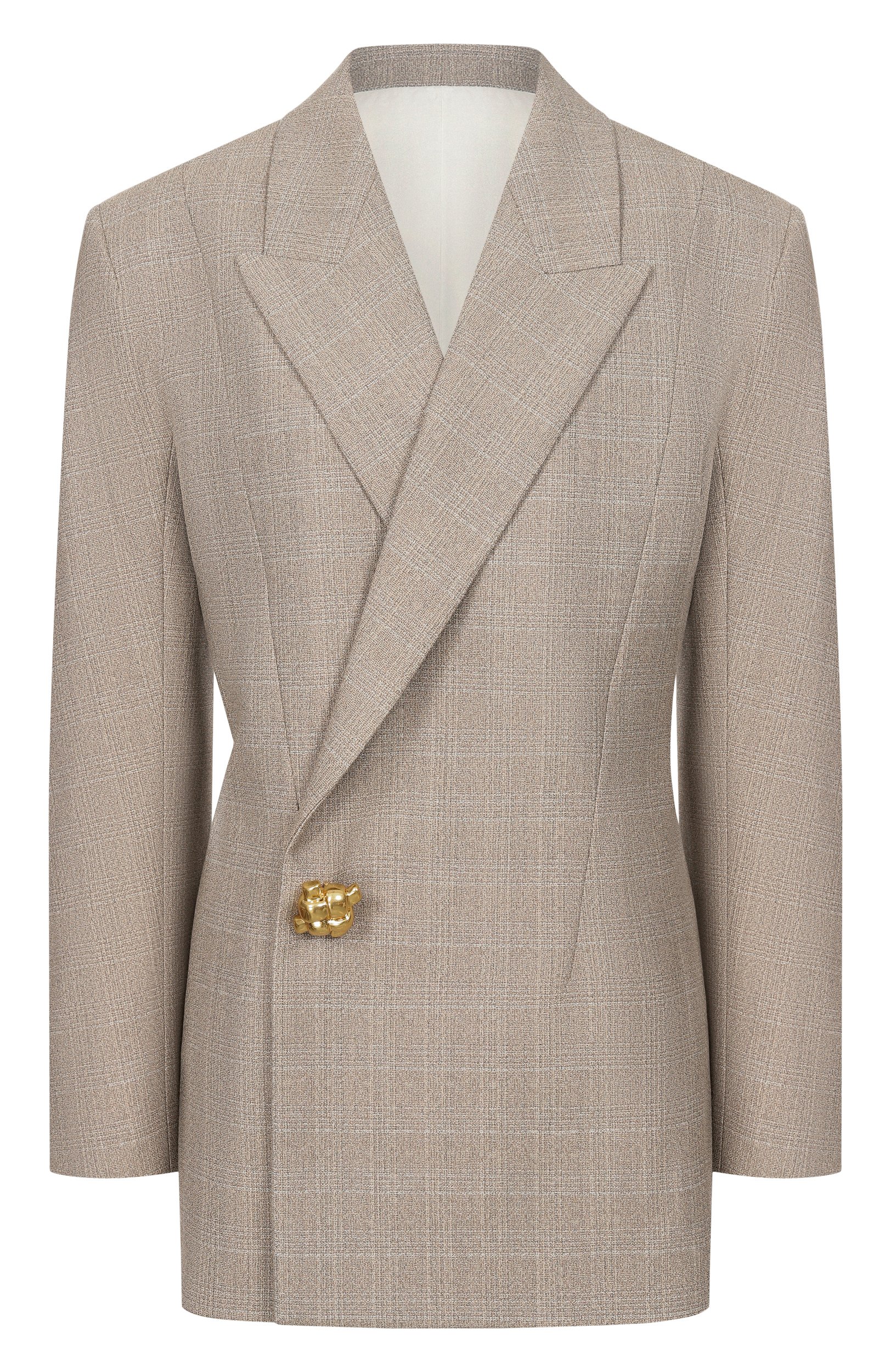 Шерстяной жакет BOTTEGA VENETA бежевого цвета по цене 539500 руб., арт. A0024V/V6NC0, фото 1 Шерстяной жакет BOTTEGA VENETA, арт. A0024V/V6NC0, фото 1