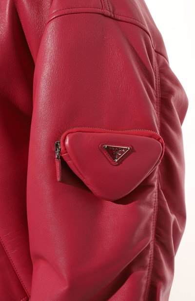 Кожаный бомбер PRADA, арт. UPS557-1ZFE-F01BK, фото 5