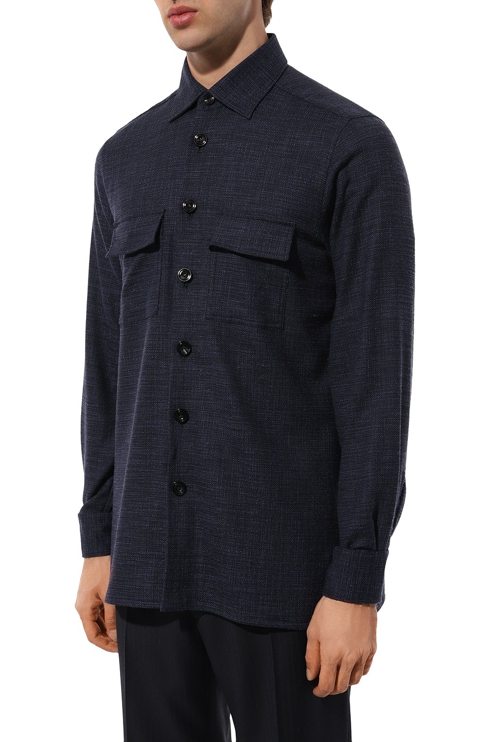 Рубашка из шерсти и шелка KITON, арт. UMC016K0643C, фото 3