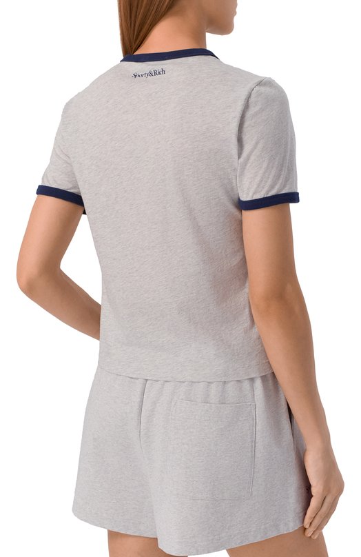 Хлопковая футболка Sporty & Rich x UCLA Sporty and Rich T0073615639GY03 Серый  T0073615639GY03 Фото 4