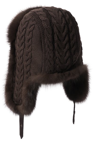 Кашемировая шапка-ушанка с мехом соболя BLACK SABLE, арт. BS-FHK-EB, фото 2