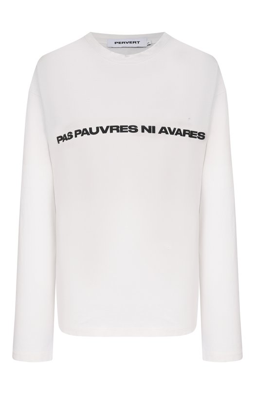 Хлопковый лонгслив Pervert PE25/LS01/14-02 Белый PE25/LS01/14-02