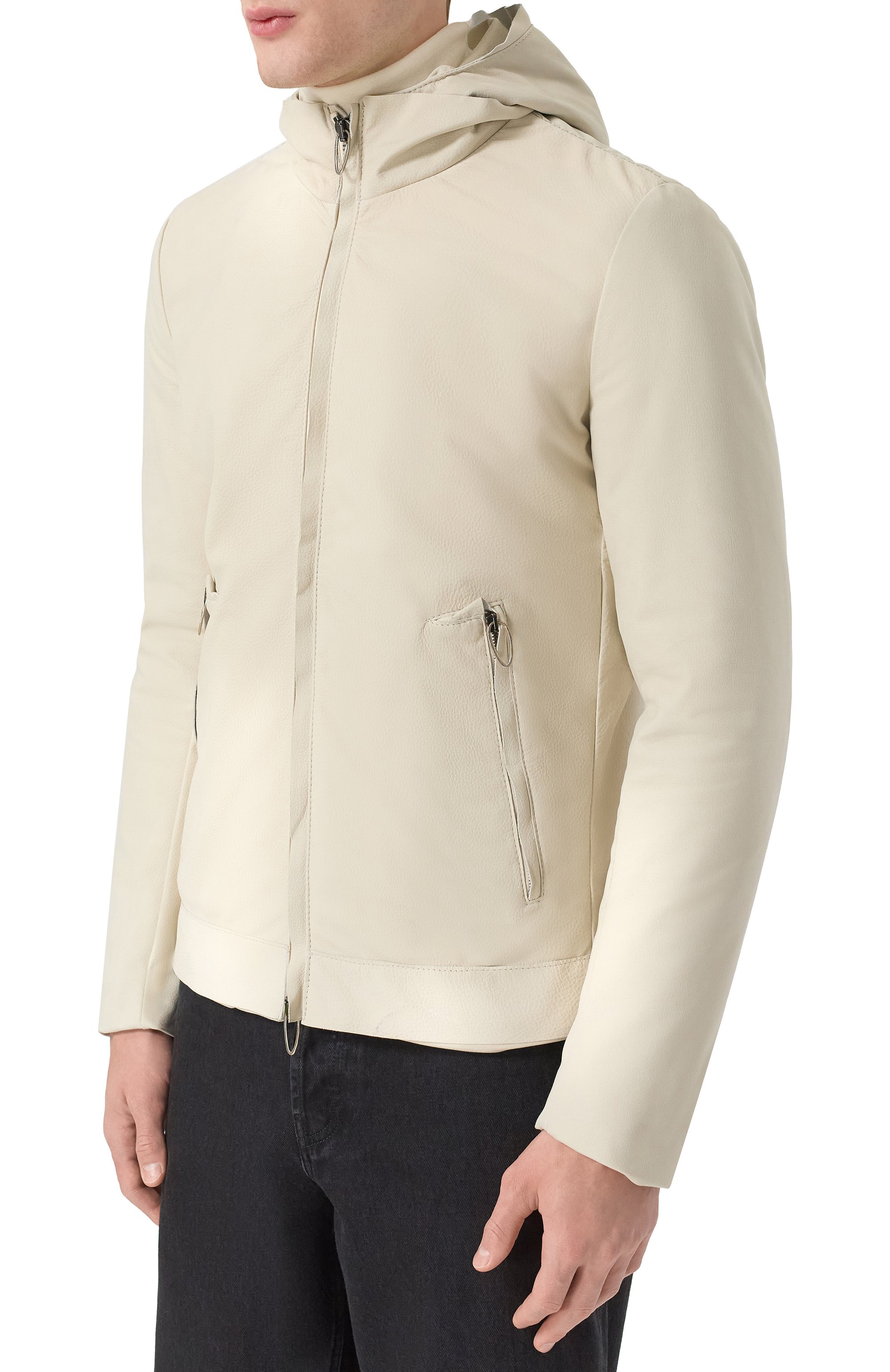 Кожаная куртка DANIELE BASTA кремового цвета по цене 178500 руб., арт. DB1146S58, фото 3 Кожаная куртка DANIELE BASTA, арт. DB1146S58, фото 3