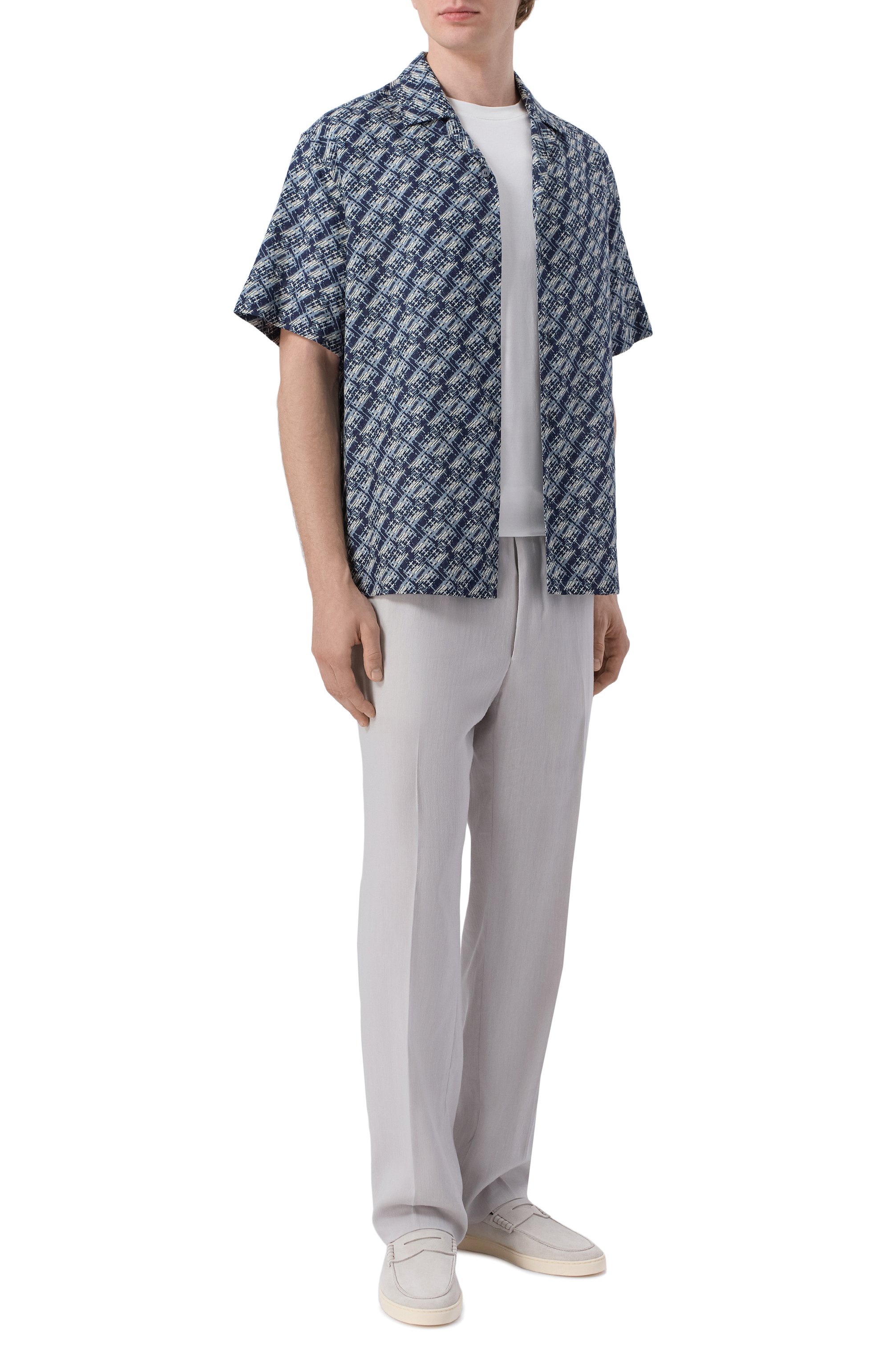 Рубашка изо льна и хлопка ZILLI, арт. ZSSH8BM090026196F, фото 2