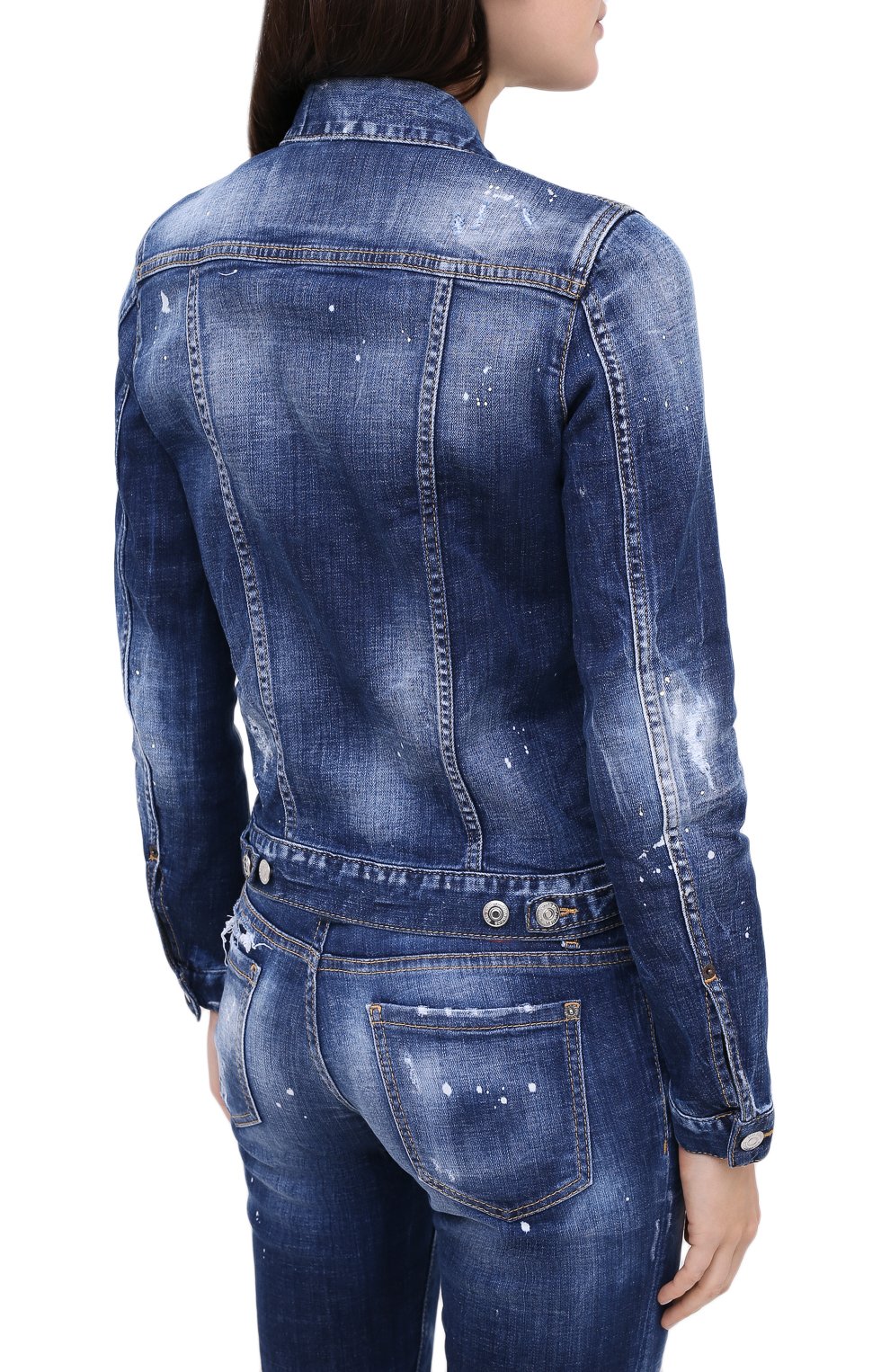 Джинсовая куртка DSQUARED2 синего цвета по цене 68700 руб., арт. S80AM0007/S30342, фото 4 Джинсовая куртка DSQUARED2, арт. S80AM0007/S30342, фото 4