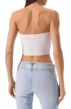 Женский топ из вискозы DIESEL белого цвета, арт. A13019/0DLAX | Фото 4 (Драгоценные камни: Проставлено; Материал внешний: Вискоза; Материал сплава: Проставлено; Длина (для топов): Укороченные; Стили: Кэжуэл; Кросс-КТ: Трикотаж; Рукава: С открытыми плечами)