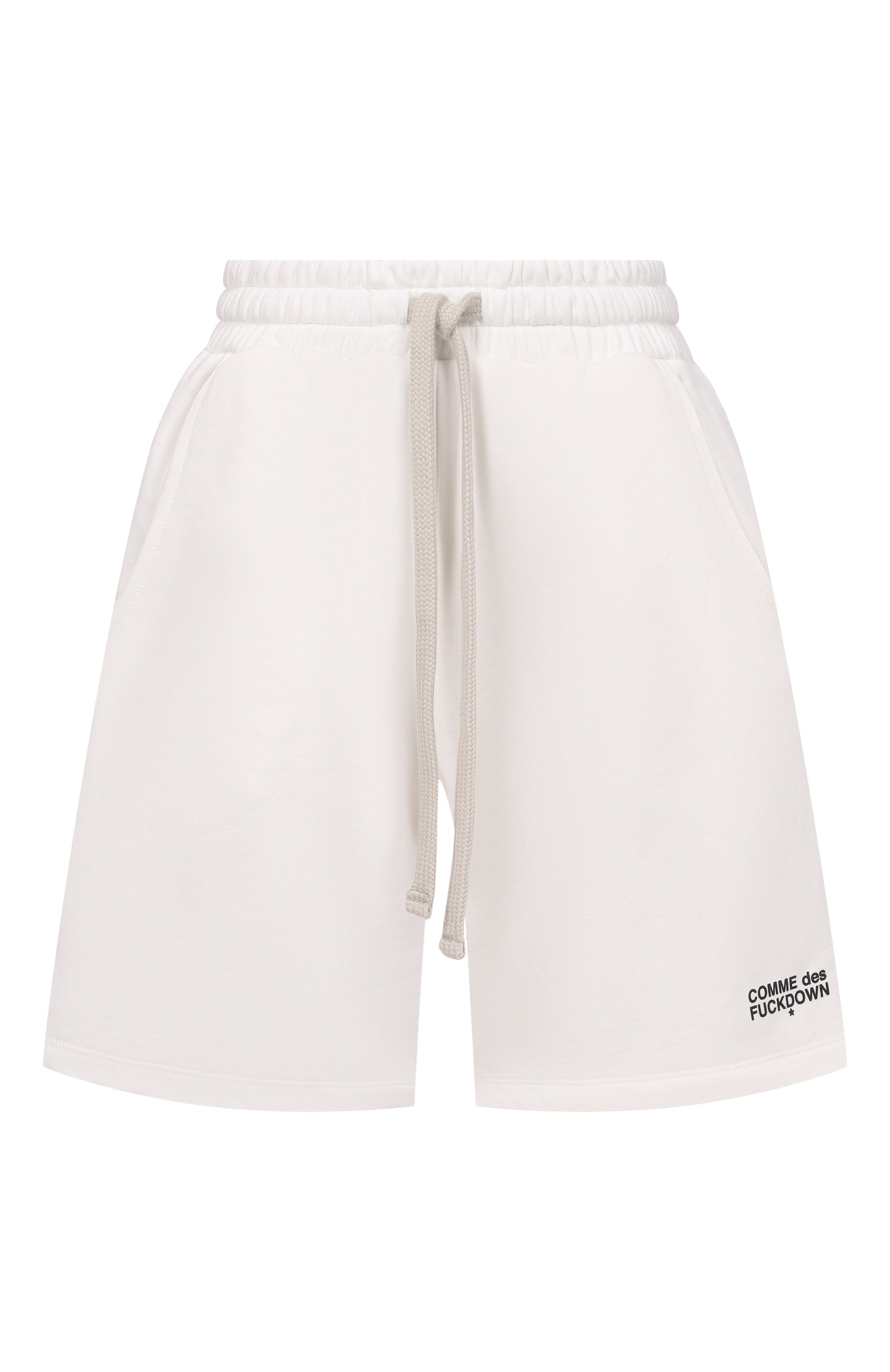 Хлопковые шорты COMME DES FUCKDOWN белого цвета по цене 9910 руб., арт. CFABW01556, фото 1 Хлопковые шорты COMME DES FUCKDOWN, арт. CFABW01556, фото 1