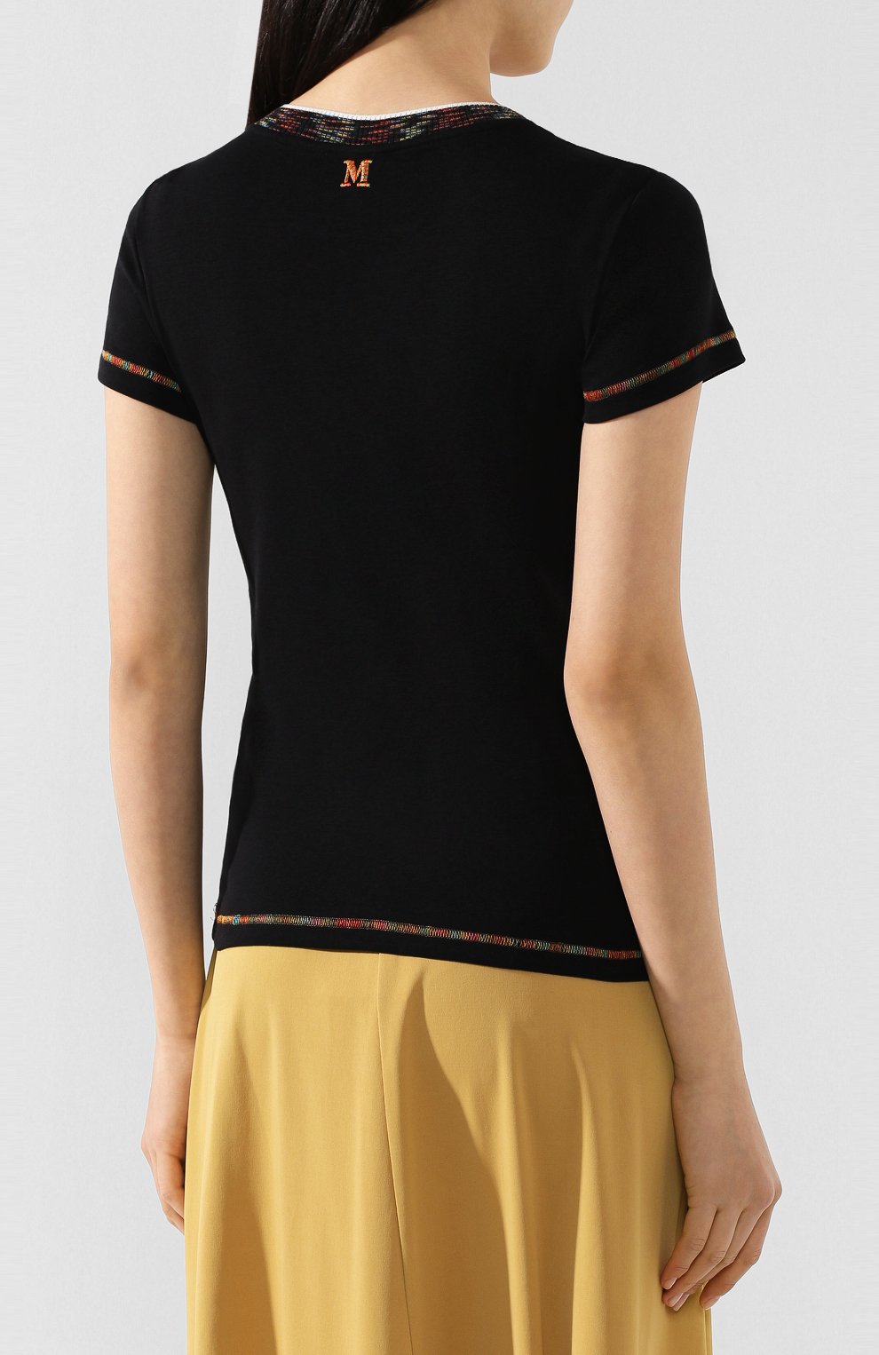 Хлопковая футболка M MISSONI черного цвета по цене 8995 руб., арт. 2DL00025/2J002C, фото 4 Хлопковая футболка M MISSONI, арт. 2DL00025/2J002C, фото 4