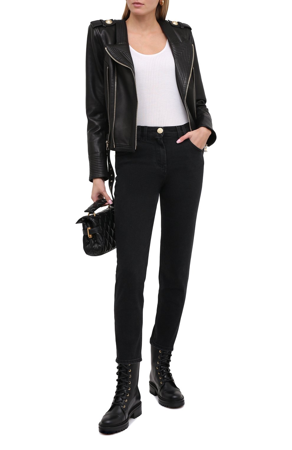 Кожаная куртка BALMAIN черного цвета по цене 238500 руб., арт. UF18253/L025, фото 3 Кожаная куртка BALMAIN, арт. UF18253/L025, фото 3