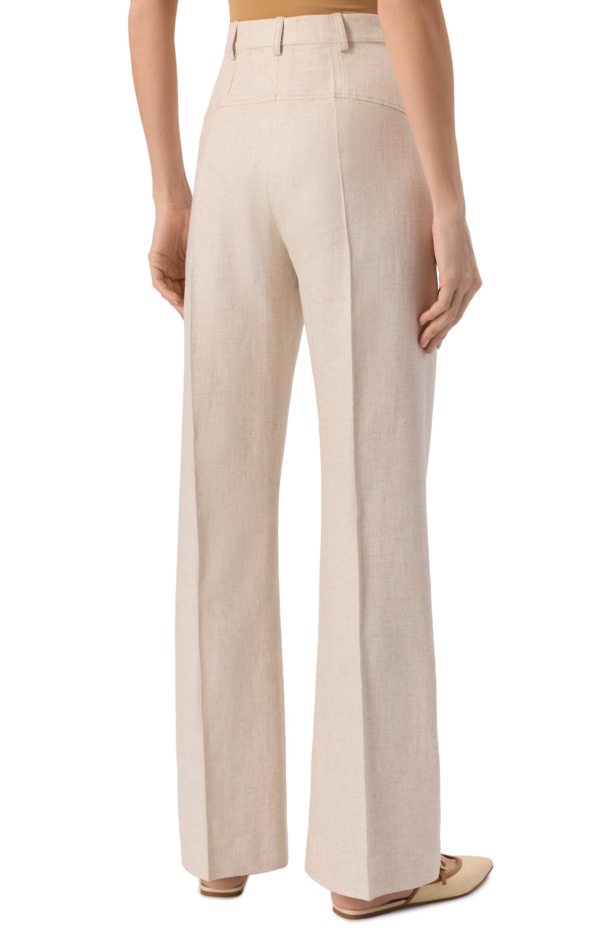 Брюки из вискозы и льна JACQUEMUS кремового цвета по цене 77850 руб., арт. 24H/243PA003-1358, фото 4 Брюки из вискозы и льна JACQUEMUS, арт. 24H/243PA003-1358, фото 4