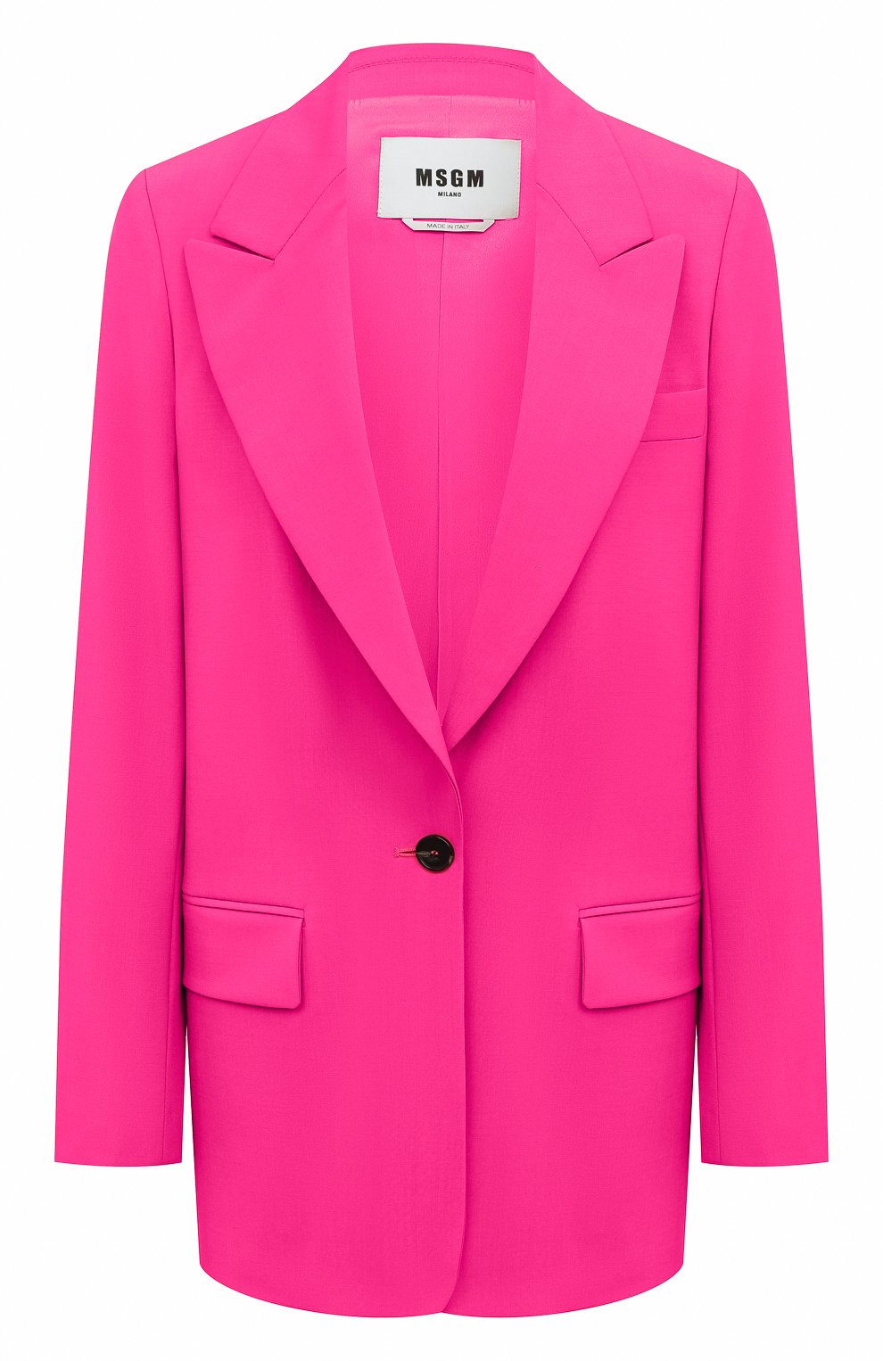 Шерстяной жакет MSGM фуксия цвета по цене 59950 руб., арт. 3241MDG19 227104, фото 1 Шерстяной жакет MSGM, арт. 3241MDG19 227104, фото 1