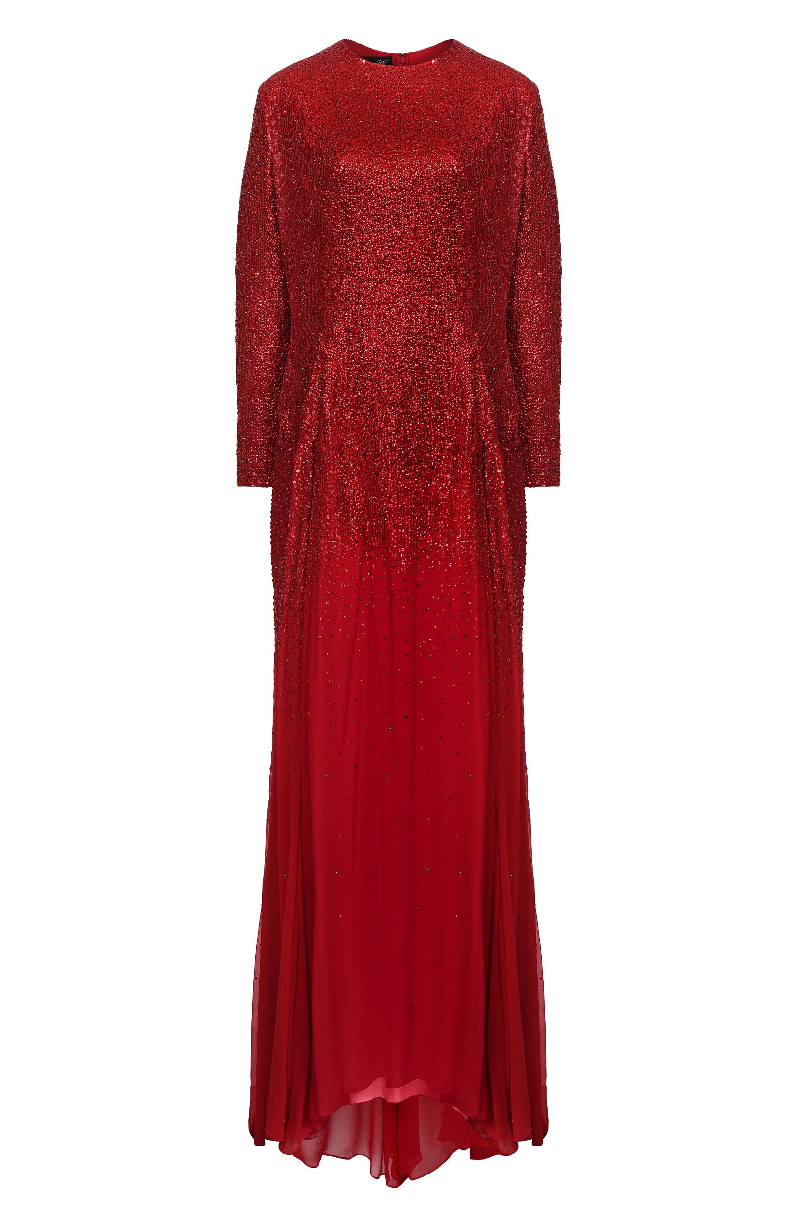 Шелковое платье с отделкой пайетками OSCAR DE LA RENTA, арт. 19PE014SCH/18, фото 1