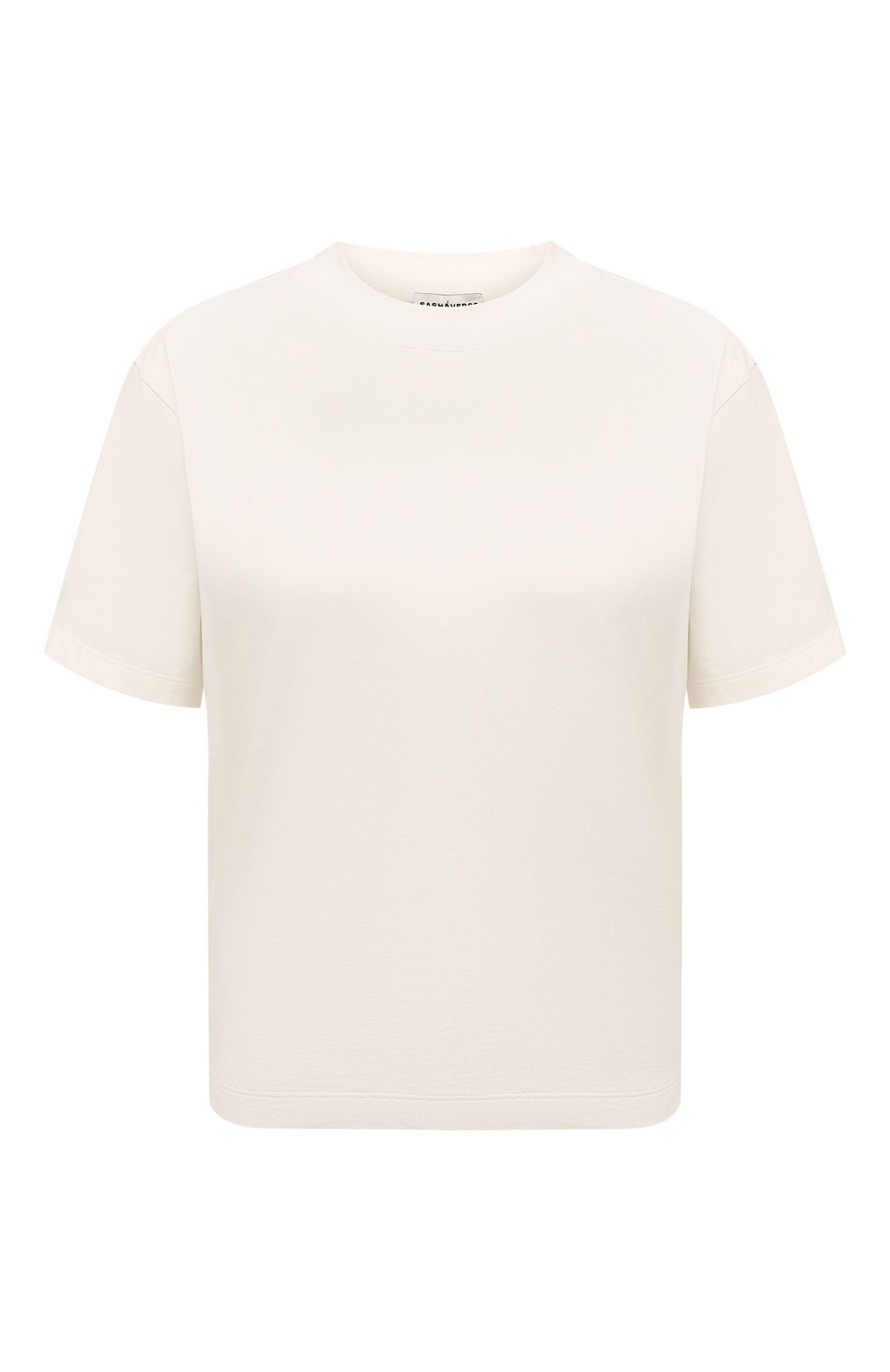 Хлопковая футболка SASHAVERSE молочного цвета по цене 18900 руб., арт. TS003/TK/3306.101/W25, фото 1 Хлопковая футболка SASHAVERSE, арт. TS003/TK/3306.101/W25, фото 1
