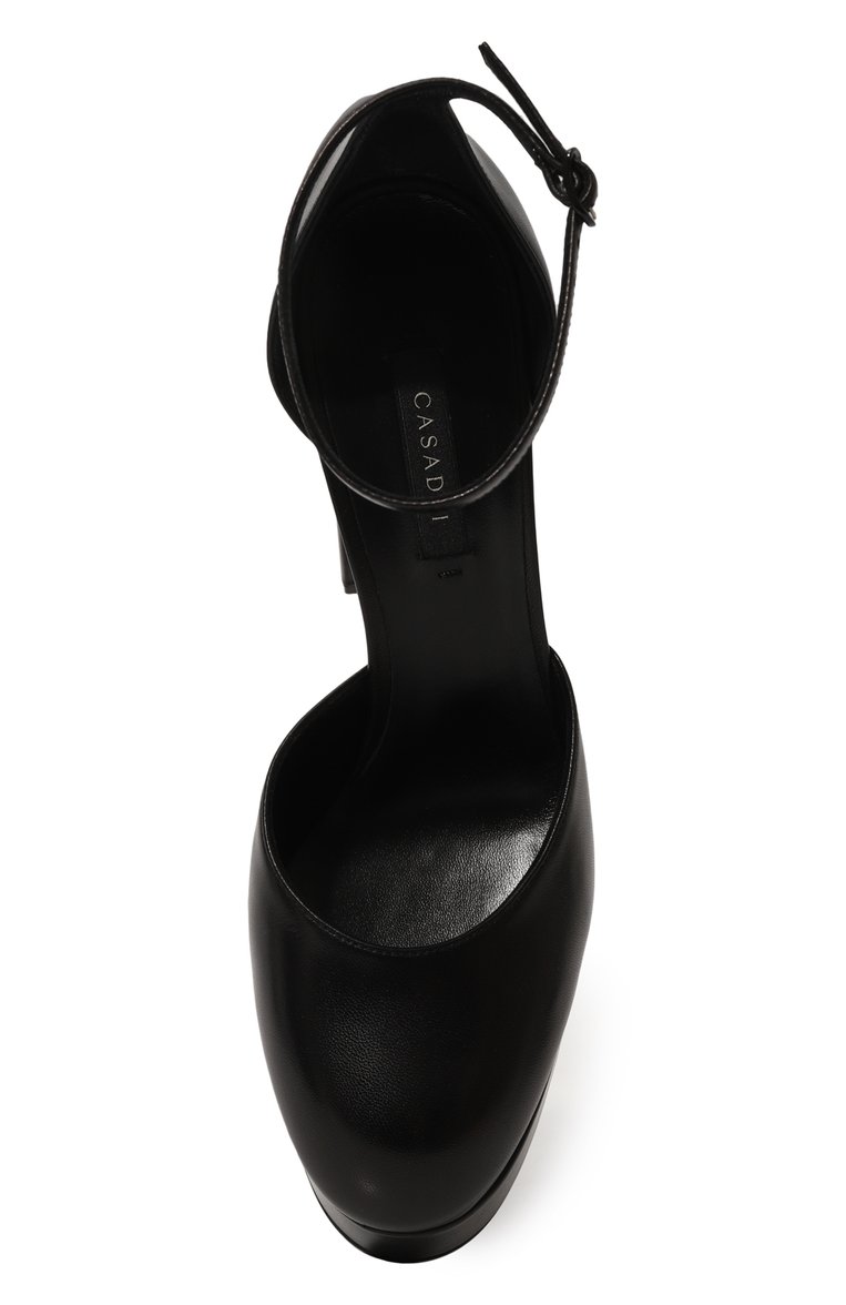 Женские кожаные туфли betty CASADEI черного цвета, арт. 1H977W1201MIN0R9000 | Фото 6 (Подошва: Платформа; Каблук высота: Высокий; Материал внутренний: Натуральная кожа; Каблук тип: Устойчивый; Материал внешний: Натуральная кожа)