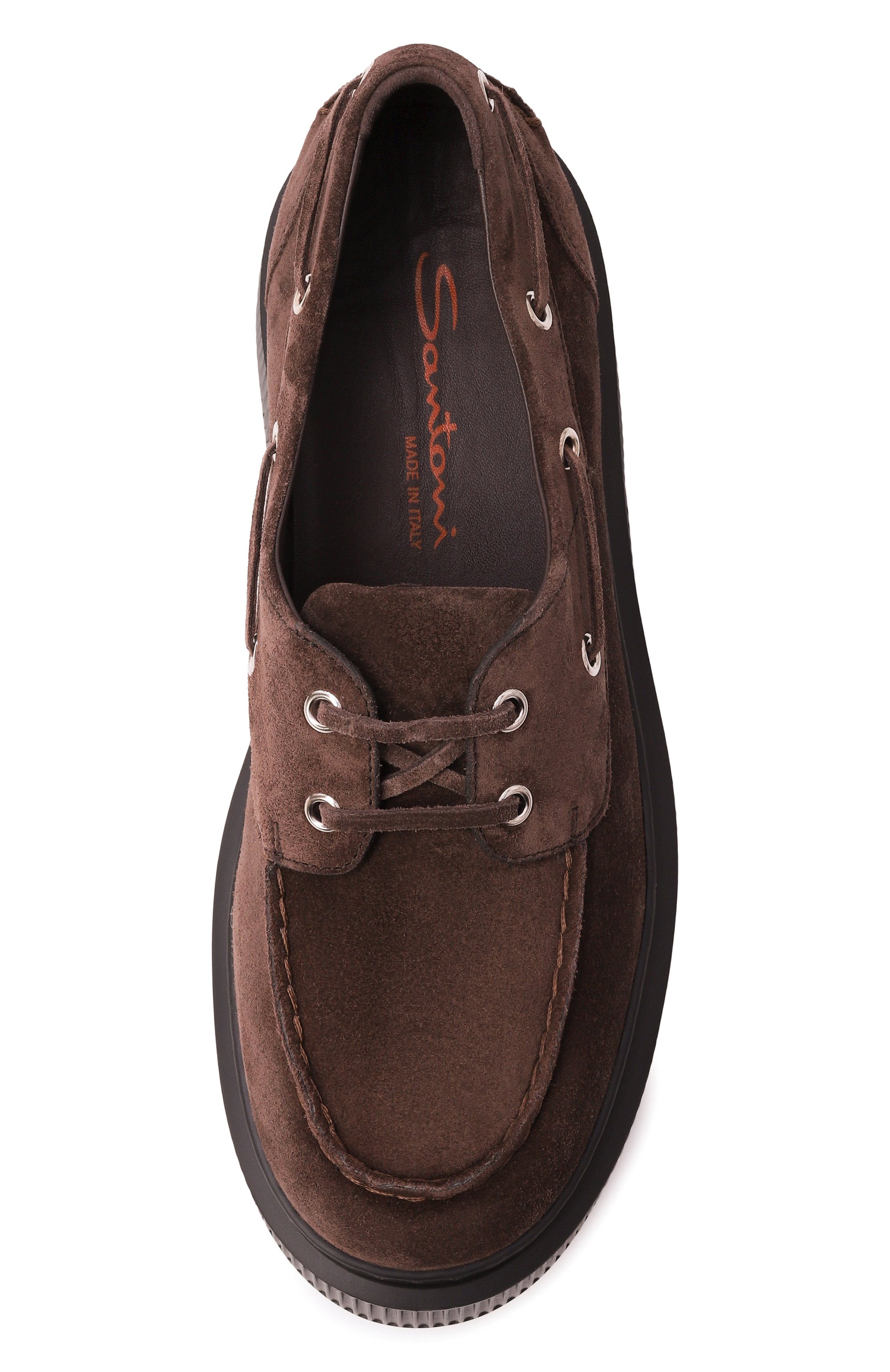 Замшевые топсайдеры SANTONI, арт. WUCG71704NERTPYL, фото 6