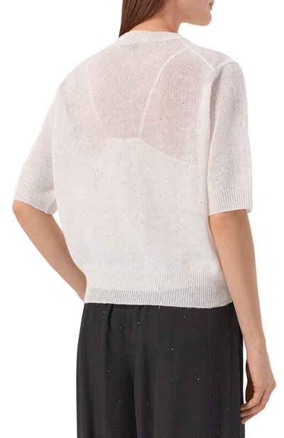 Пуловер изо льна и хлопка BRUNELLO CUCINELLI, арт. MDT746400, фото 4