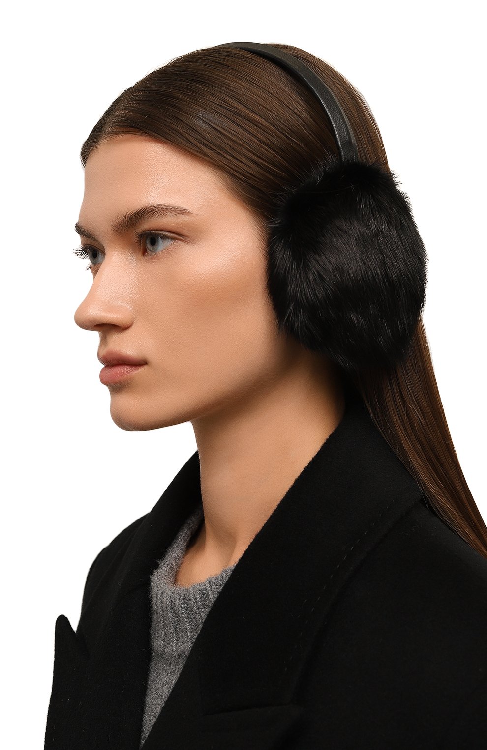 Меховые наушники из норки и кролика YVES SALOMON, арт. 25WAA303XXAGVI, фото 2