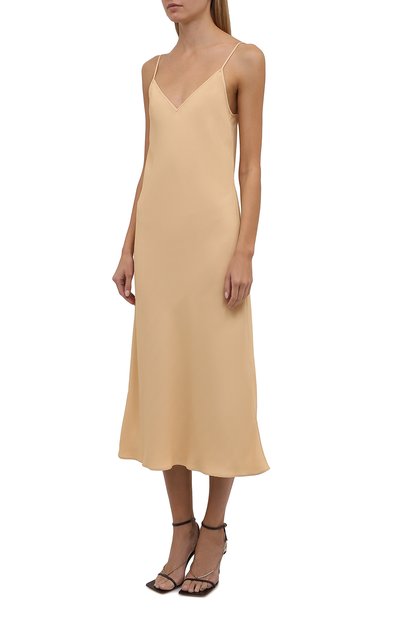 Платье из вискозы JIL SANDER бежевого цвета по цене 96200 руб., арт. JSWT506606-WT381500, фото 3 Платье из вискозы JIL SANDER, арт. JSWT506606-WT381500, фото 3