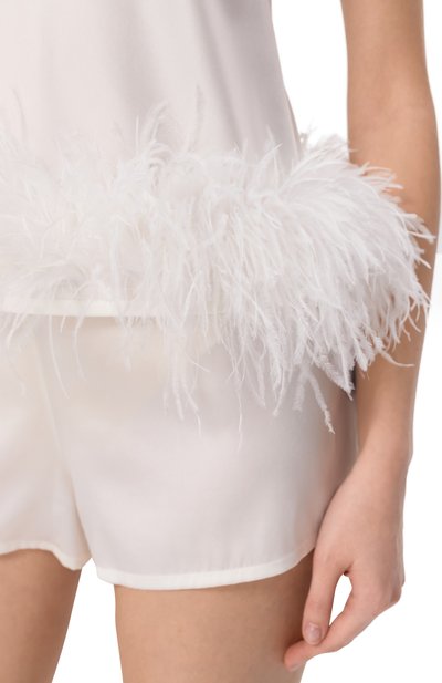 Шелковый топ с отделкой перьями EDOMO, арт. T002007FW2324, фото 5