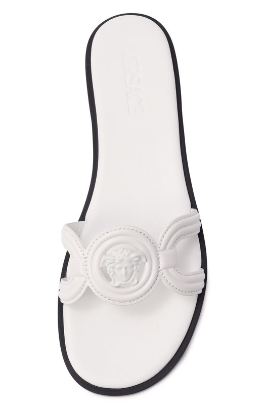 Кожаные шлепанцы Medusa '95 Versace 1018364/DVT2P Белый  1018364/DVT2P Фото 6