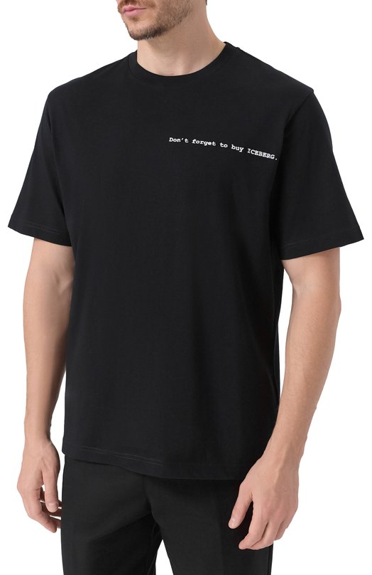 Хлопковая футболка Iceberg F023/6327 Чёрный  F023/6327 Фото 3