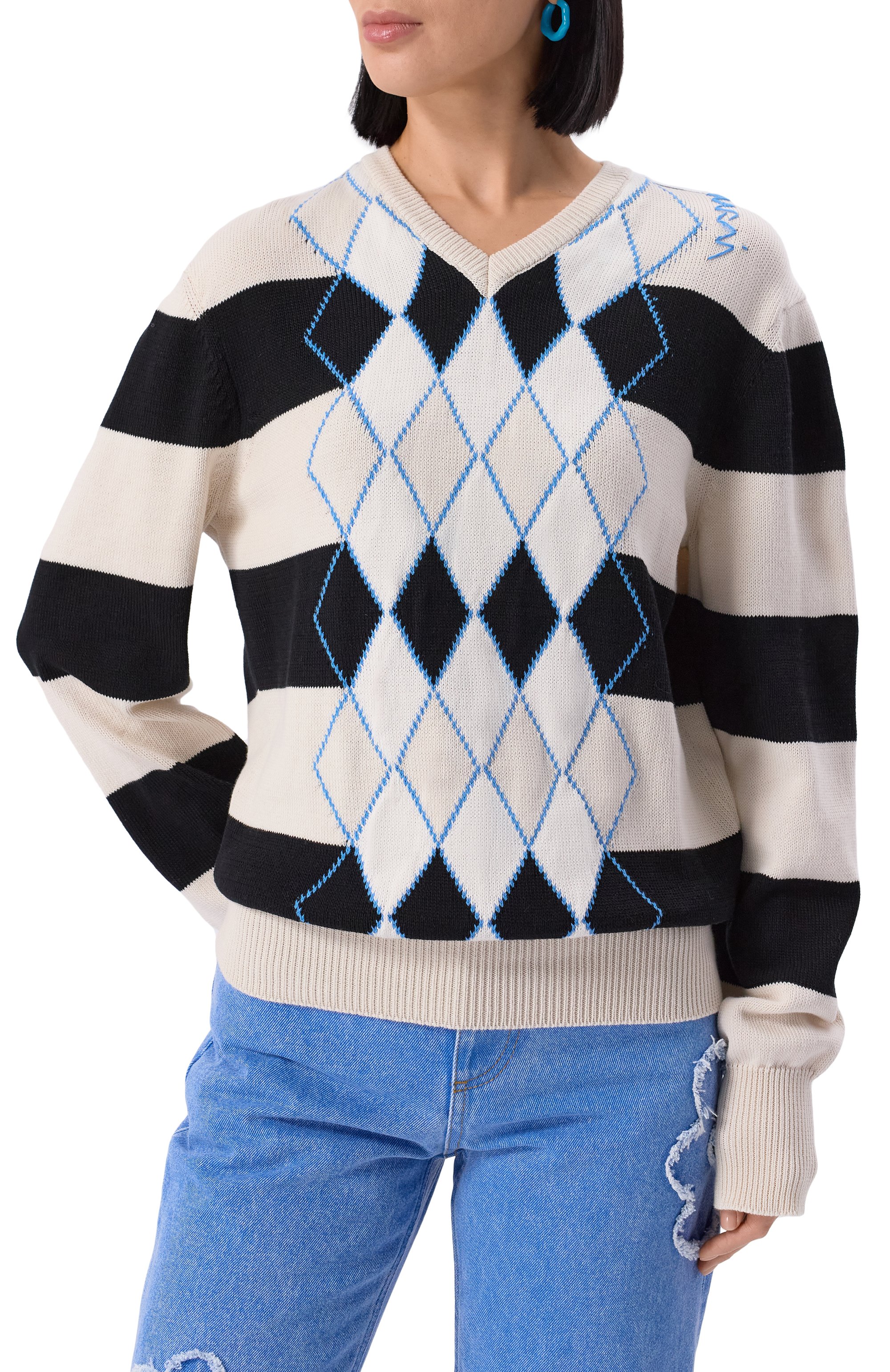 Хлопковый пуловер MARNI, арт. CVMD0151Q0/UFC657, фото 3