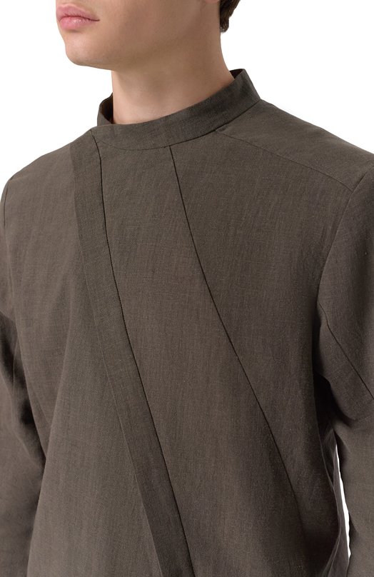 Рубашка из вискозы и льна 139Dec ST447-GRE-HEMP Зелёный  ST447-GRE-HEMP Фото 5