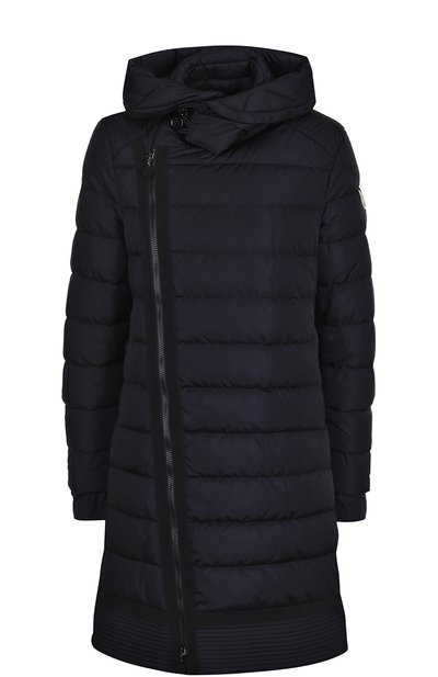 Женский стеганый пуховик с косой молнией и капюшоном MONCLER, арт. C2-093-49315-85-54155