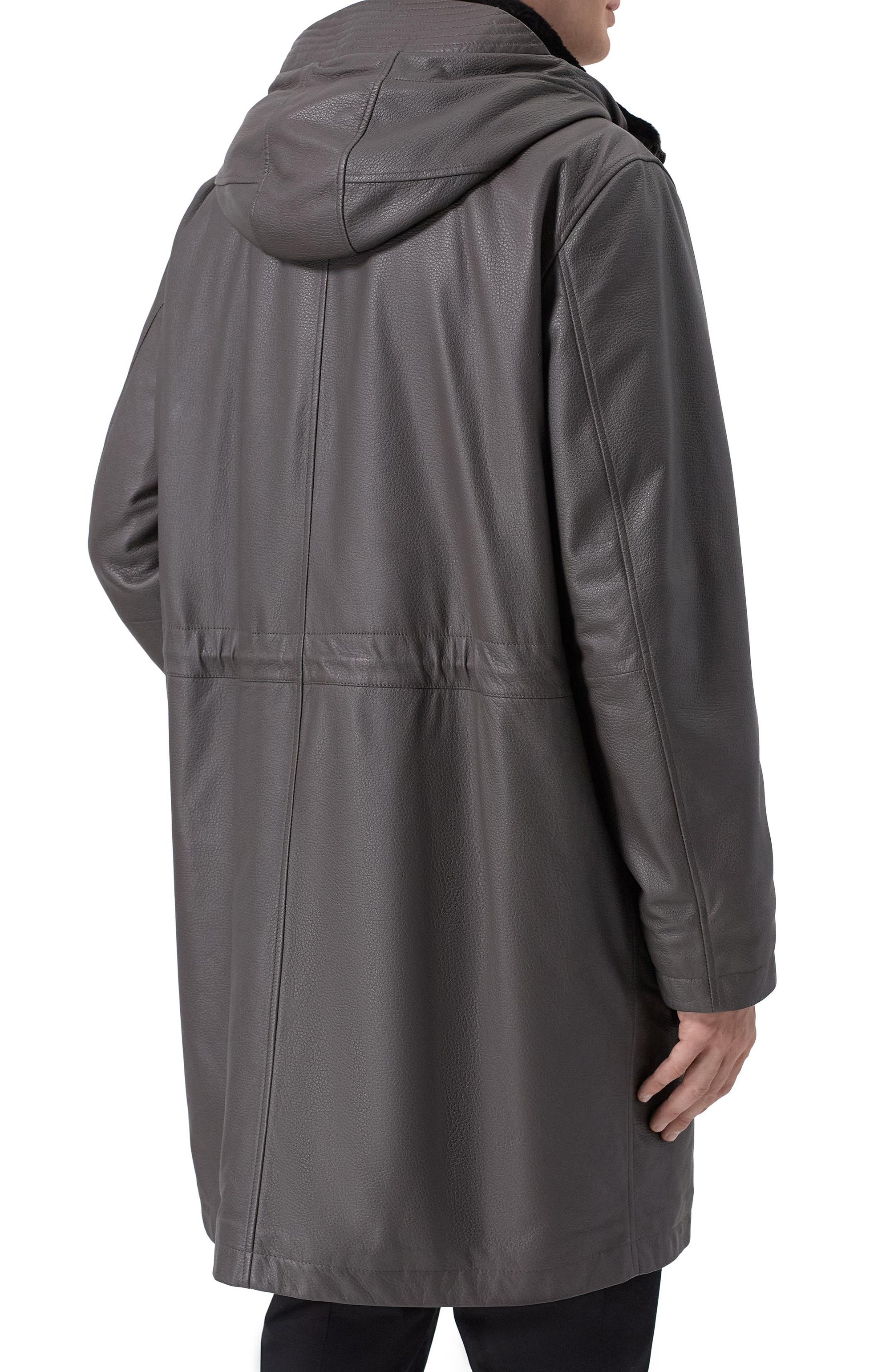 Кожаная парка с подкладкой из бобра MVST, арт. M25.1PM.0007/BIG SIZE/CERV0 SILKY, фото 4