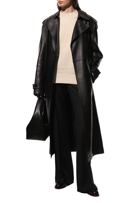 Свитер из кашемира и шерсти Trussardi Кремовый, фото 2