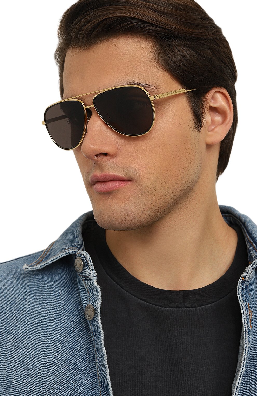 Солнцезащитные очки BOTTEGA VENETA золотого цвета по цене 47800 руб., арт. BV1240S 001, фото 3 Солнцезащитные очки BOTTEGA VENETA, арт. BV1240S 001, фото 3