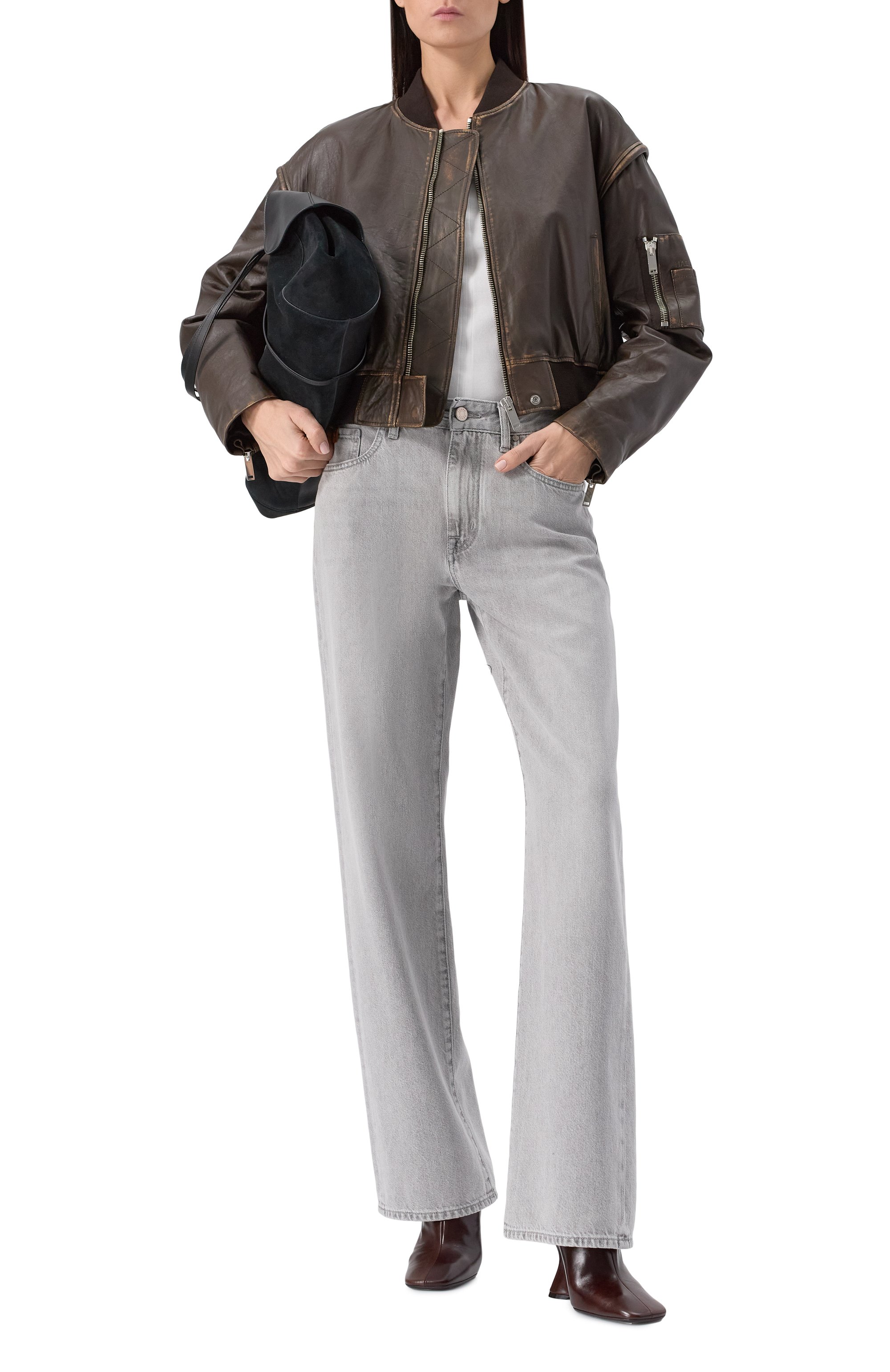 Кожаный бомбер HALFBOY, арт. HS251WL084, фото 2