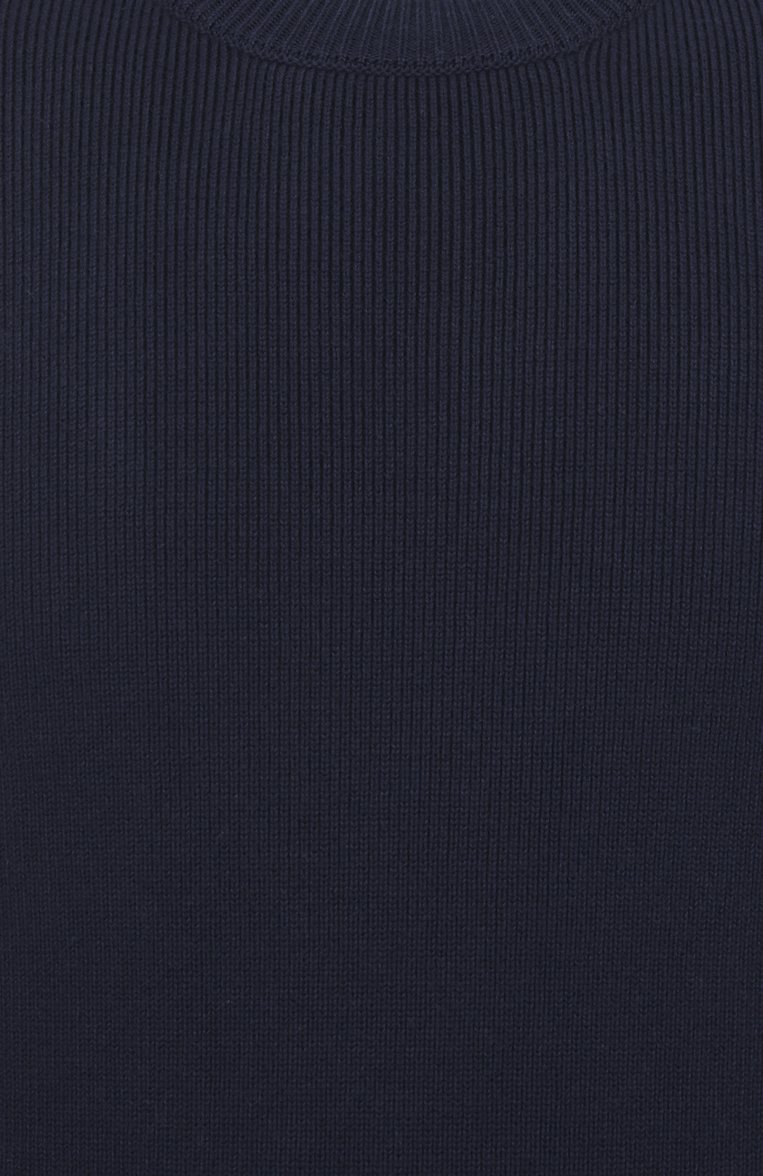 Мужской хлопковый джемпер GOLDEN GOOSE DELUXE BRAND темно-синего цвета, арт. GMP00841.P000662 | Фото 6 (Длина (для топов): Стандартные; Материал внешний: Хлопок; Рукава: Длинные; Мужское Кросс-КТ: Джемперы; Принт: Без принта; �Стили: Кэжуэл; Вырез: Круглый; Автоматизация состава: Проставлено; Автоматизация ТО: Проставлено; Детали: Без декора)